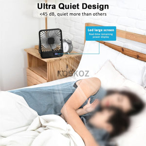 Ventilador de Escritorio Portátil WOOX - USB Recargable, Plegable 180°, 5 Velocidades
