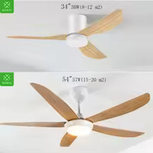 Ventilador de Techo WOOX - Madera, Luz LED y Mando a Distancia