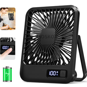 Ventilador de Escritorio Portátil WOOX - USB Recargable, Plegable 180°, 5 Velocidades
