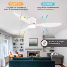 Ventilador de Techo WOOX - Madera, Luz LED y Mando a Distancia
