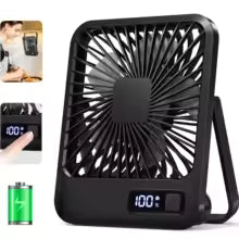 Ventilador de Escritorio Portátil WOOX - USB Recargable, Plegable 180°, 5 Velocidades