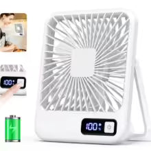 Ventilador de Escritorio Portátil WOOX - USB Recargable, Plegable 180°, 5 Velocidades