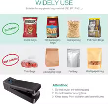 Selladora de Bolsas Portátil WOOX - 2 en 1 con Cortador, Recargable USB